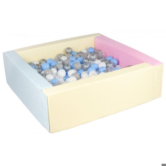 Velinda Piscine à Balles Carrée – 300 Balles 7 Cm – Mousse PU, Cuir écologique – Stabilisation Sensorielle