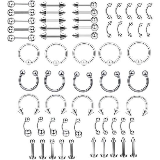 Lot De 3 Faux Piercings Septum Magnétiques - Acier Inoxydable 316L - Sans Douleur, Réutilisables - Diamètre 10mm