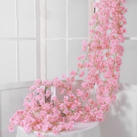 Guirlande Artificielle Fleurs De Cerisier Roses