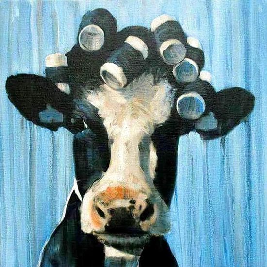 Kit Diamond Painting 5D – Vache Laitière Et Fleurs – 30x40 Cm – Toile Imperméable Autocollante, Diamants En Résine, Outils Inclus – Idéal Déco Murale Et Cadeau