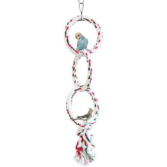 jouet pour oiseaux perruche anneau de balançoire perroquet perchoir en corde de coton parrot jouets à mâcher pour conure calopsitt