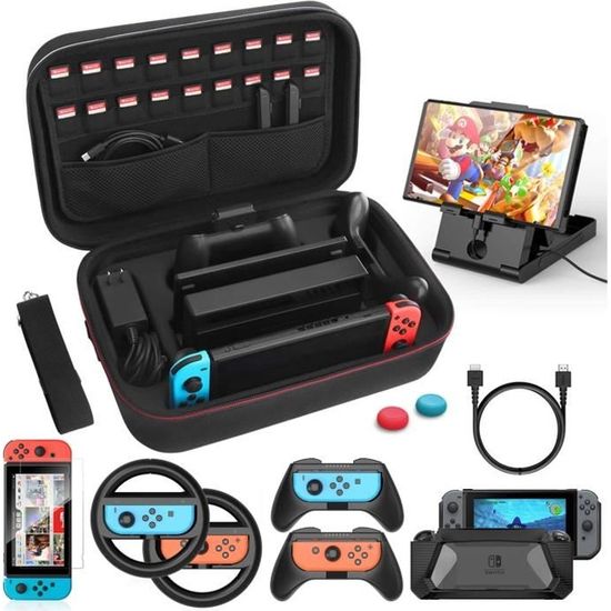 Etui pour Nintendo Switch, HEYSTOP 12 en 1 Nintendo Switch Housse de