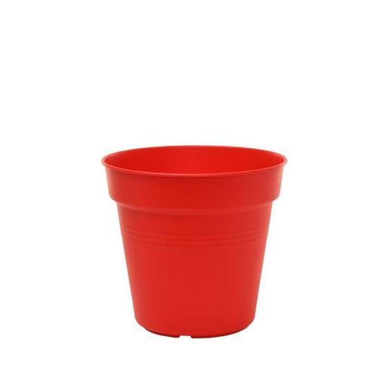 Pots de Jardin Rond avec plat circulaire (13cm, Lot de 4) Rouge ...