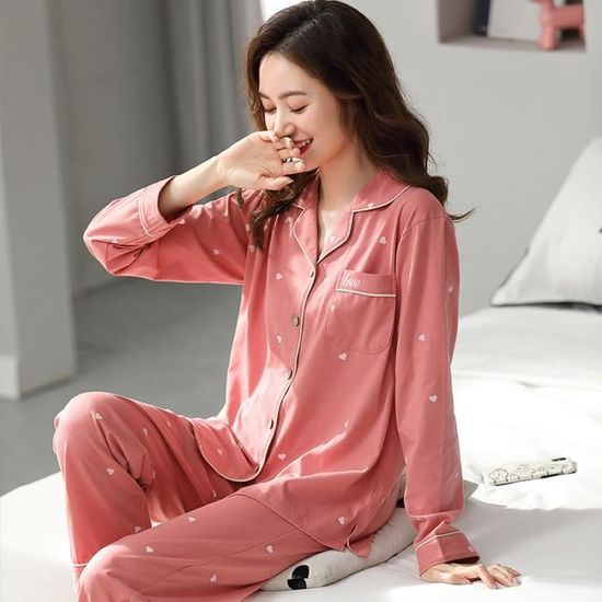 PYJAMA Femme - hiver Ensemble Pyjama treillis Classique mode Homewear -  rose GO™ Rose - Cdiscount Prêt-à-Porter