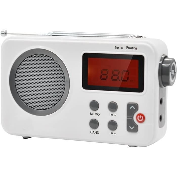 HURRISE Radio Numérique Radio Portable FM AM, Mini Radio Haute Sensibilité Avec écran LCD, Radio