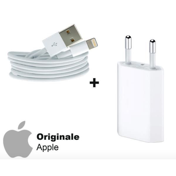 CHARGEUR DE BATTERIE pour Apple iPhone original 1A 5W + CABLE foudre MD818 Apple d'origine 100% 1 Blanc Metro pour Apple iPhone orig