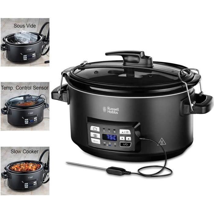 Russell Hobbs 25630-56 Mijoteur Electrique 3en1 Fonction Sous Vide, Cuisson Basse Température, Sonde de Température, Cuisson Lente