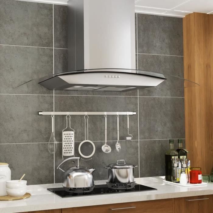 Hotte murale 90 cm Acier inoxydable 756 m³-h LED