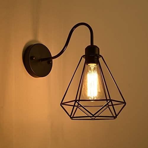APPLIQUE D'INTERIEUR Rétro Led Applique Murale Intérieur Applique Murale Industrielle En Forme De Diamant En Fer 106