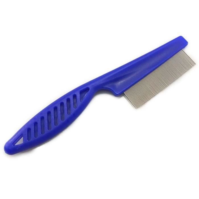 Peigne,Peigne de protection aux puces pour chats Chiens pour animaux de compagnie, acier inoxydable, confort - Type Blue-S 14cm