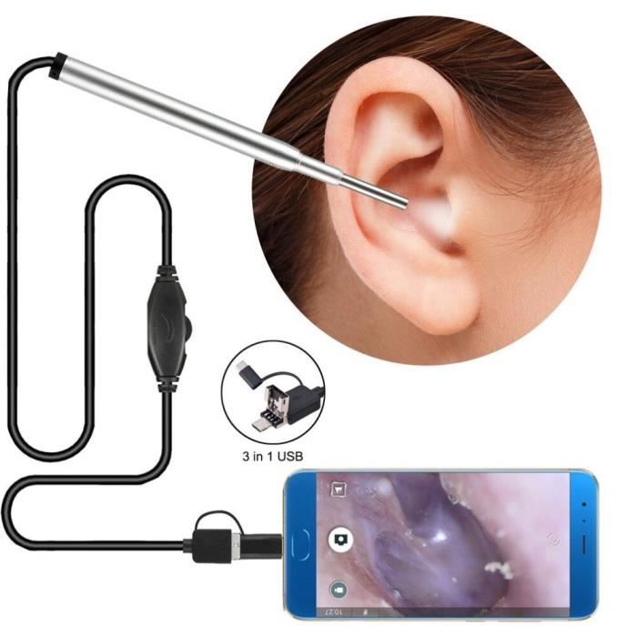 3 en 1 professionnel 3.7MM multifonctionnel USB oreille nettoyage Endoscope Earpick avec Mini caméra HD Kit de retr VR34591750