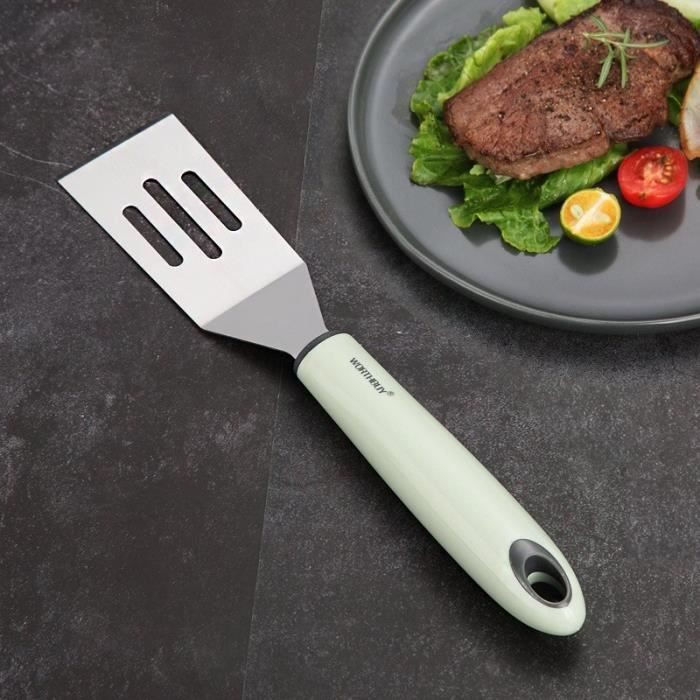 WORTHBUY Tourneurs de Barbecue multifonctions en acier inoxydable poignée en plastique tourneurs de Barbecue spatule cou CC8396