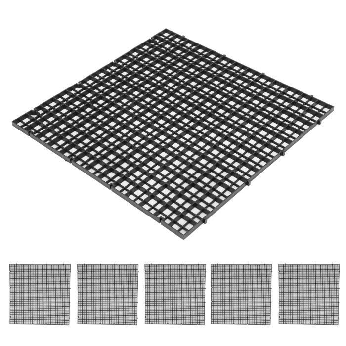 Drfeify Caisse d'aquarium 6 Pcs Aquarium Fish Tank Isolation Fond Filtre Grille Plaque Diviseurs Caisse Coupe Épissage(noir