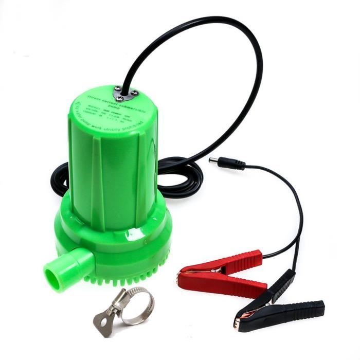Nuzamas DC 12 V 60 W Pompe à eau submersible à énergie solaire avec câble de 1,8 m et pinces crocodile, 40L-min 3 m