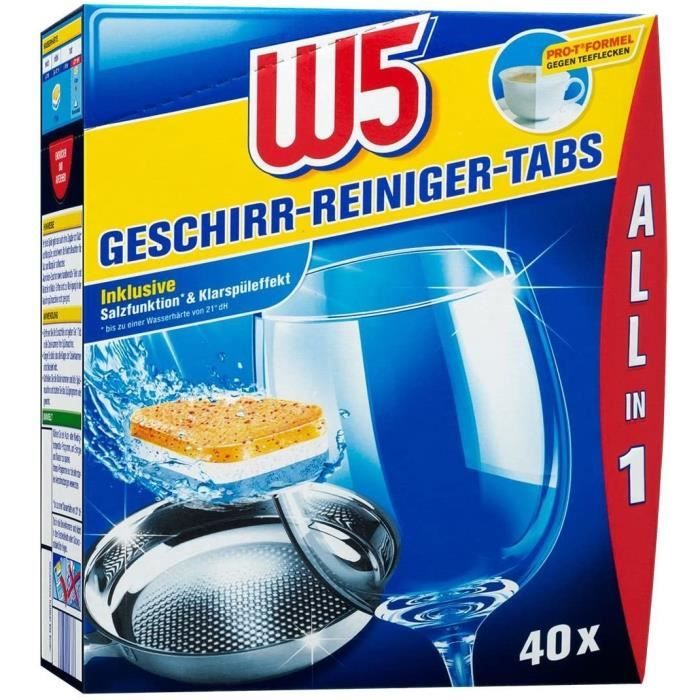 W5 All-in-One Tablettes Lave-Vaisselle – Lot de 40 tablettes[369]