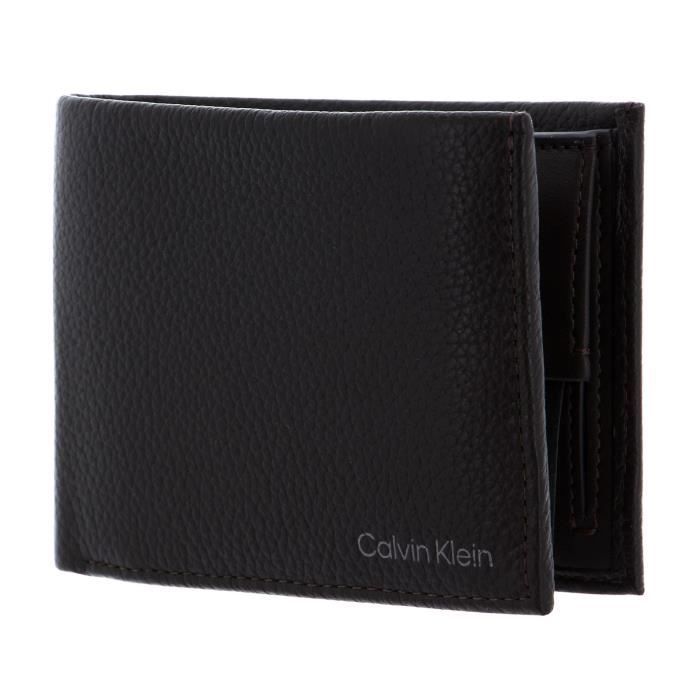 Calvin Klein Warmth RFID Trifold 10CC Wallet Coin L Dark Brown [154875] -  porte-monnaie porte monnaie
