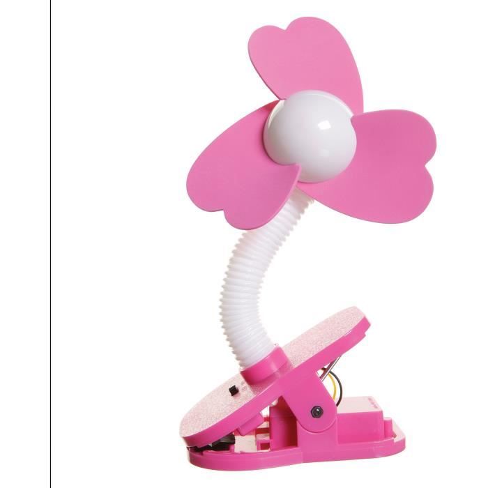DREAMBABY® VENTILATEUR DE POUSSETTE À CLIPSER - BLANC ET ROSE