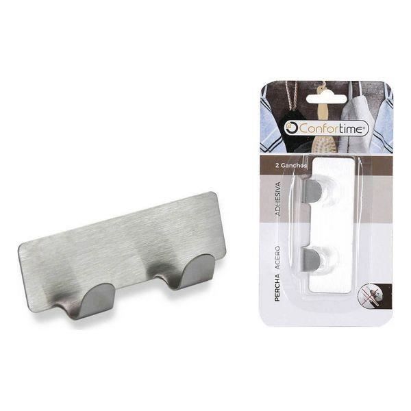Porte manteau patere double à adhésif fabriqué en acier inoxydable