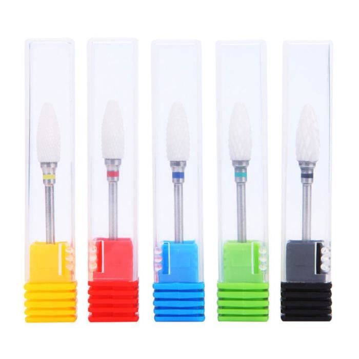 5 pièces forets à ongles Portable en céramique vernis à tête de meulage des manucure foret pour femmes MANICURE-PEDICURE SET