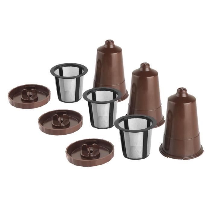 Réutilisable K Tasses pour Keurig Brasseurs Maison B3,B40,B45,B50,B55,B60, b65, B70,B75 Série Rechargeable Filtre À Café marron