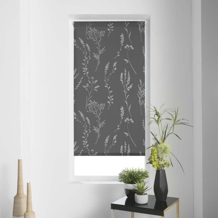 Store tamisant Imprimé métallisé 45 x 180 cm polyester forelista Anthracite
