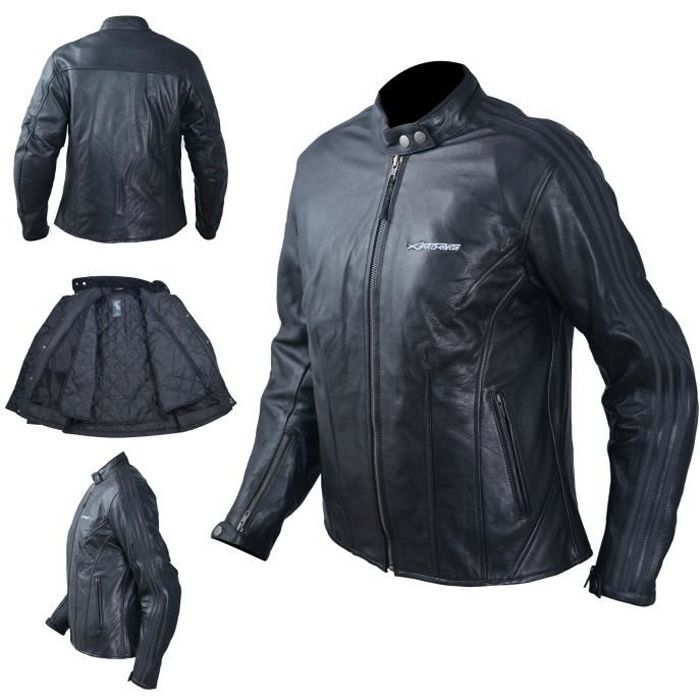 Blouson Cuir Femme Moto Protections CE Veste Vintage Thermique M