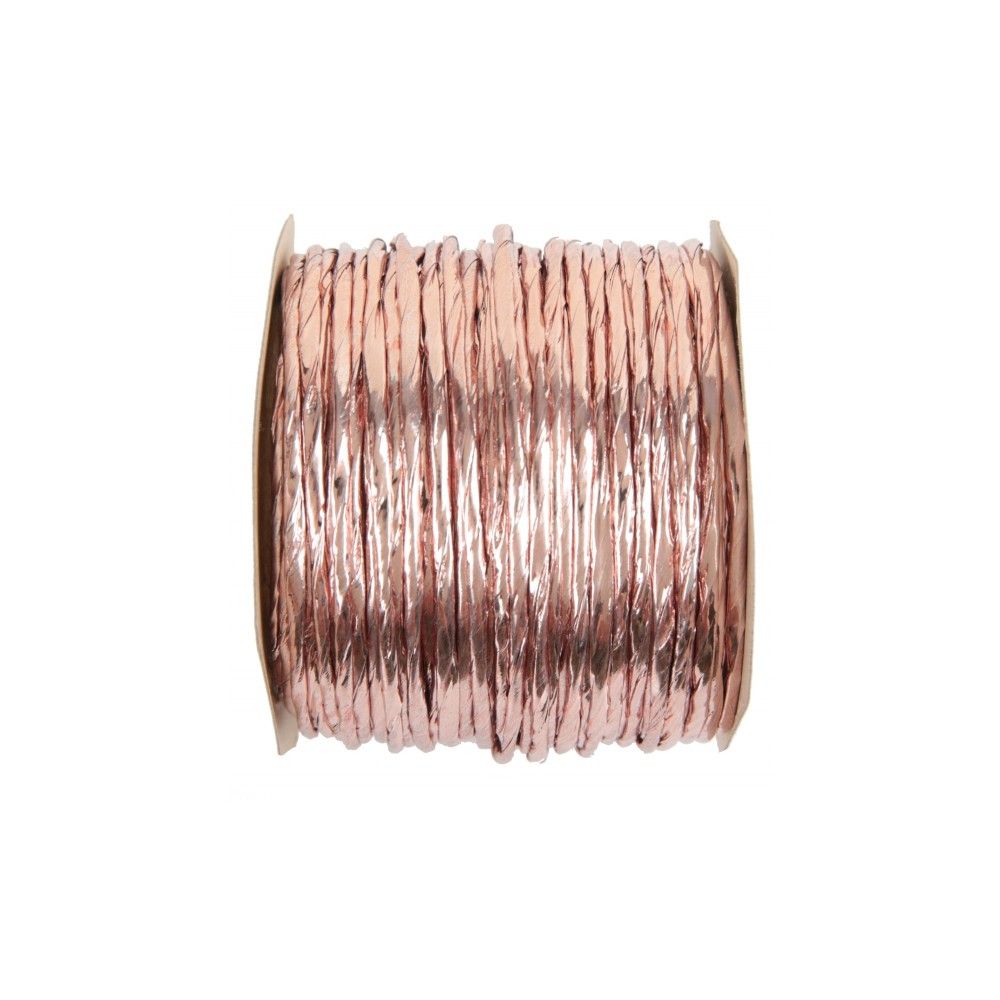 Bobine cordon laitonné rose gold métallisé de 20 mètres (x1) REF/2725