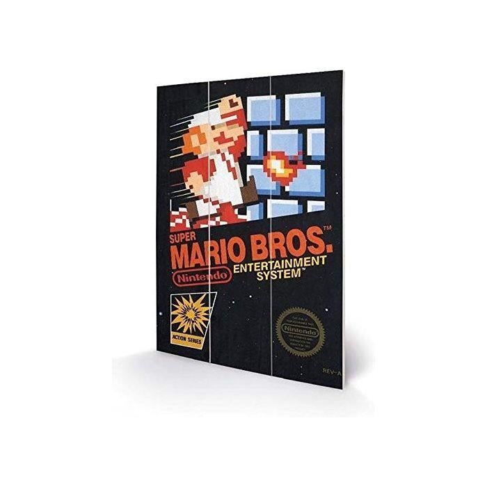 Inconnu noname Super Mario Bros - nes Cover - Impression sur Bois 20x29.5 Noir