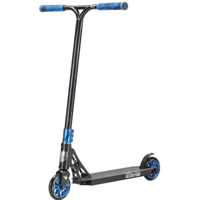 STAR SCOOTER professionnel Patinette-Trotinette Freestyle enfants de 8 ans - Patinette 120mm aluminium avec HIC - Noir Bleu
