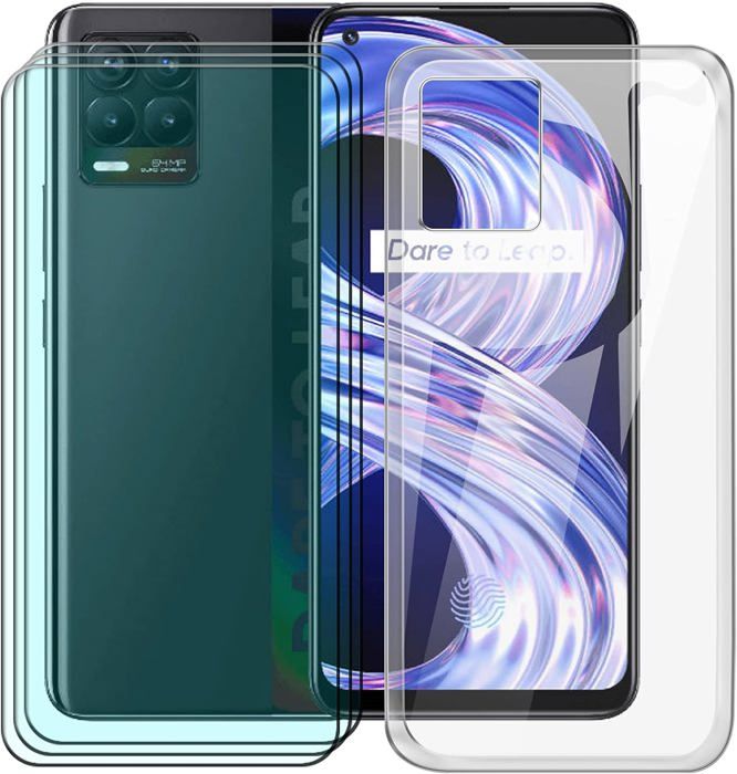 Coque Silicone Souple + Verre Trempé Pour Oukitel C3 (6.52") - Protection Antichoc, Couleur Fleur De Prunier