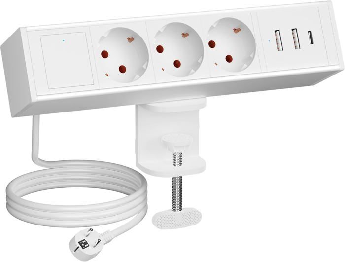 Support Casque Gaming RGB LED Avec Hub USB & Type-C – Support Casque PC Gamer, Effets Lumineux, Blanc Cool