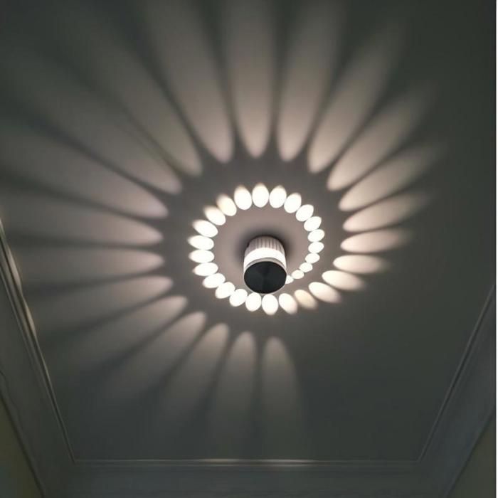 WOTTES Luminaire mural à LED 3 watts Plafonnier lampe murale en aluminium 1pcs Blanc froid pour salle de bain Entrée