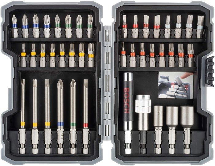 Cliquet douille Bosch 260925C147 Professional Coffret de 43 Embouts de vissage et Douilles Accessoires pour perceuse
