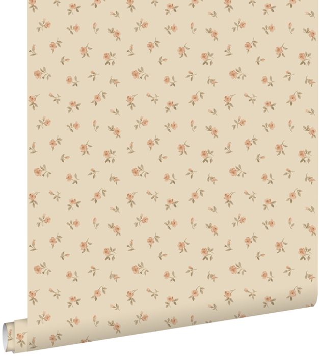 ESTAhome -  papier peint - fleurs intage - beige - 0.53 x 10.05 m