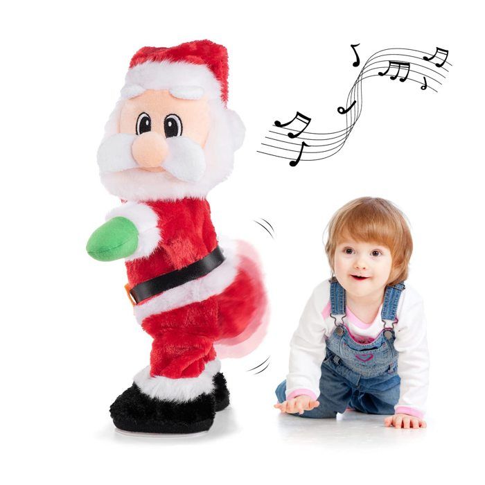 Père Noël Twerking Poupée Père Noel de 14 Animée avec Jouets de Noël Chantants Jouets Cadeaux Chant Chanter Électrique Jouets