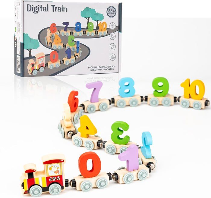 Giant Bean Kit De Train En Bois 117 Pièces – Jouet Ferroviaire Évolutif Avec Moteur – Cadeau Pour Enfants De 3 à 7 Ans – Thèmes Exploitation Et Transport