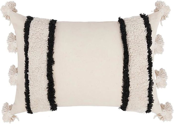 Taies doreiller carrées décoratives Housse de coussin lombaire Housses de coussin lombaire Taies doreiller tissées à rayures