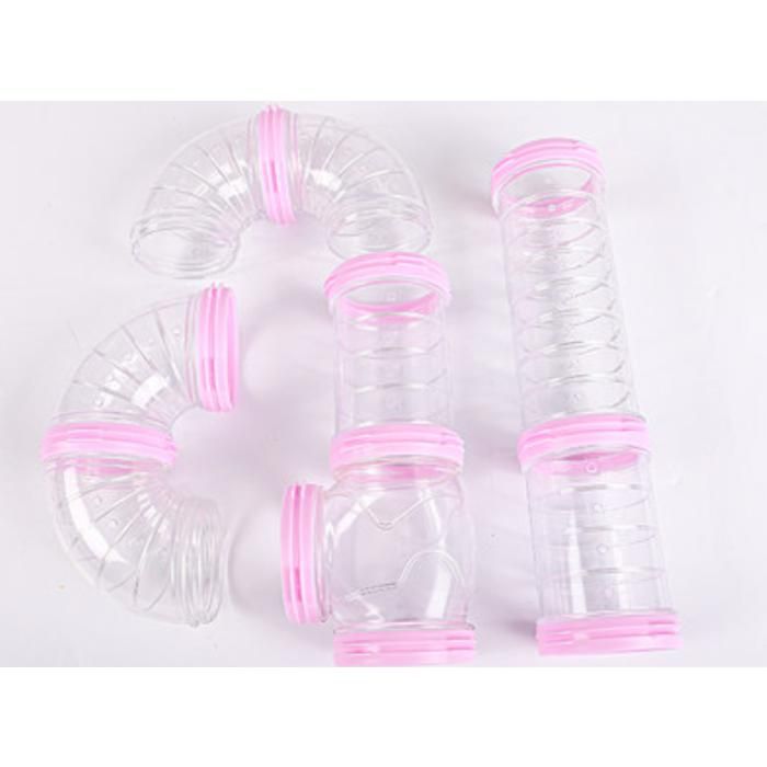 Comparer les prix de Tunnel transparent modulaire pour rongeurs–Tuyaux d’extension DIY pour cage hamster–Diamètre 55 cm-Rose
