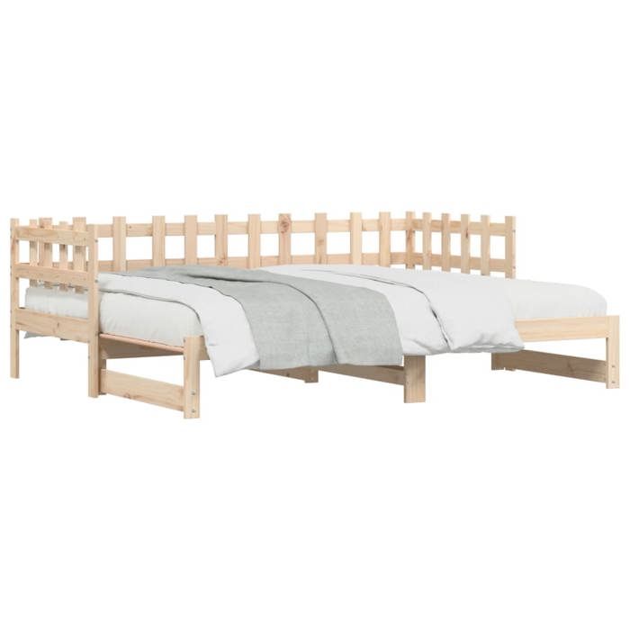CLARENCE® Lit coulissant - Cadre de lit chambre - sans matelas - 2x(80x200) cm Bois massif LV1473