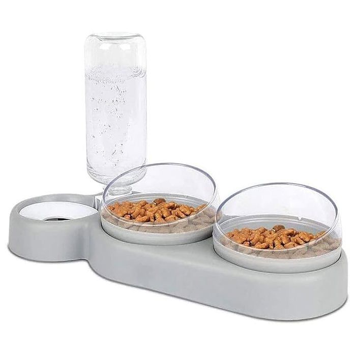 3 en 1 Gamelle Chat Surélevée Set Double Gamelle Chat