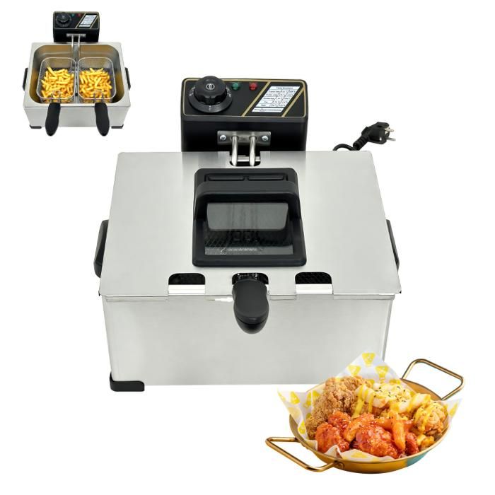 Friteuse électrique 2,2 L - 1,8 KW - Cuve Amovible Antiadhésive - Blanche