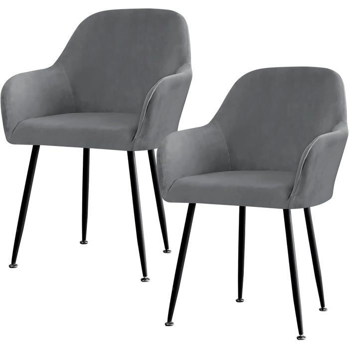 Lot de 2 housses de chaise extensibles housses de chaise élastiques avec accoudoirs housse de chaise amovible (gris) Étiquette