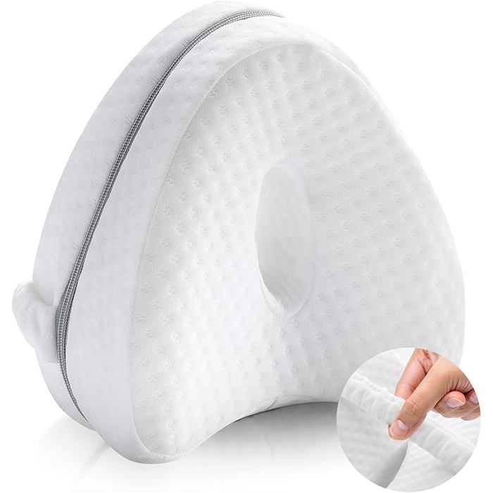Oreiller Ergonomique Pour Jambes Et Genoux En Mousse Mémoire Forme Avec Sangle Réglable - Oreiller et traversin