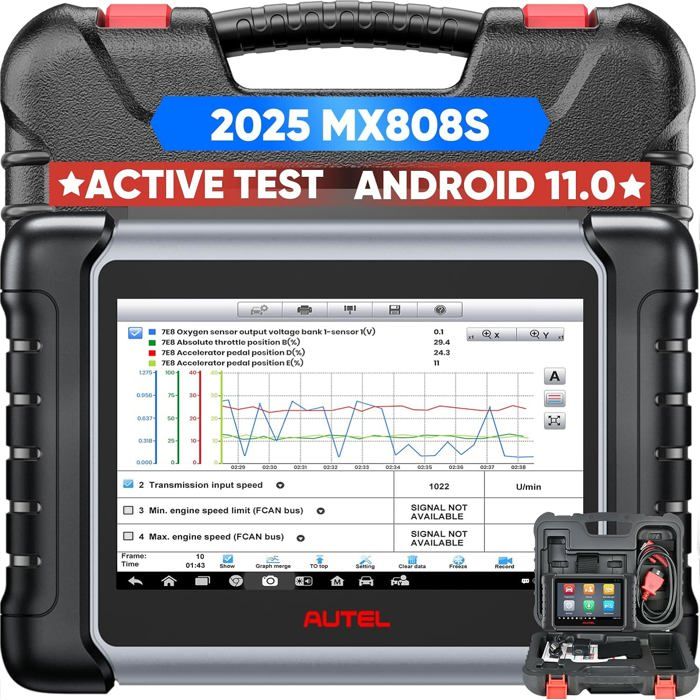 Autel MaxiCheck MX808S Valise Diagnostic Auto 2025 Bidirectionnel 28 ...
