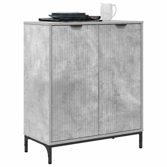Buffet moderne - vidaXL - Gris béton - Bois dingénierie - 69.5x33x82 cm - 2 portes - Poids maximal 60 kg