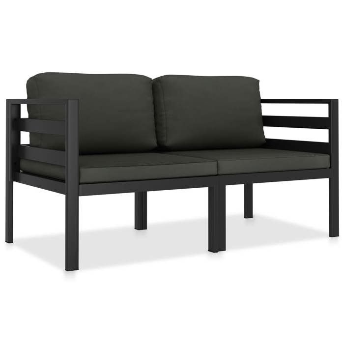 Salon de jardin en aluminium - BURKE - Anthracite - Modulaire - 70x70x645 cm - Résistant aux intempéries