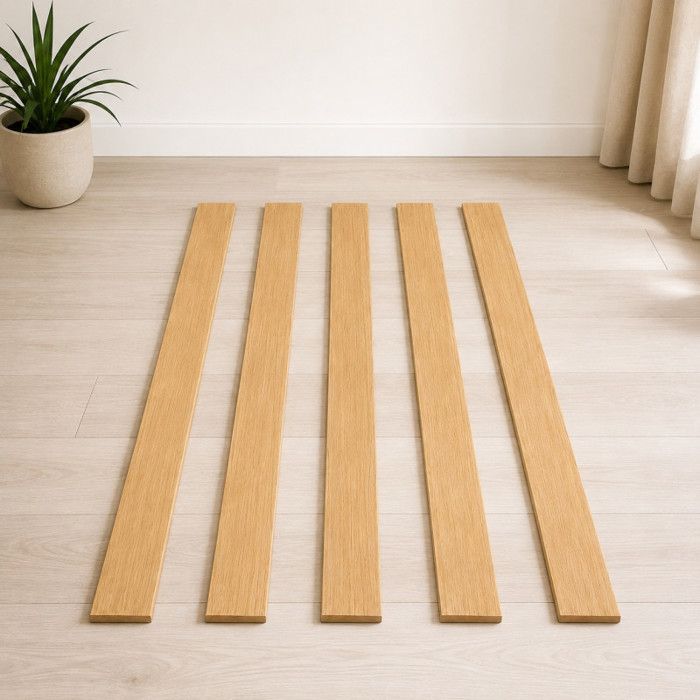 Pack 5 lattes - Lattes de 660 x 53 mm - Multiplis Hêtre Kit Réparation Lit Compatible Sommier
