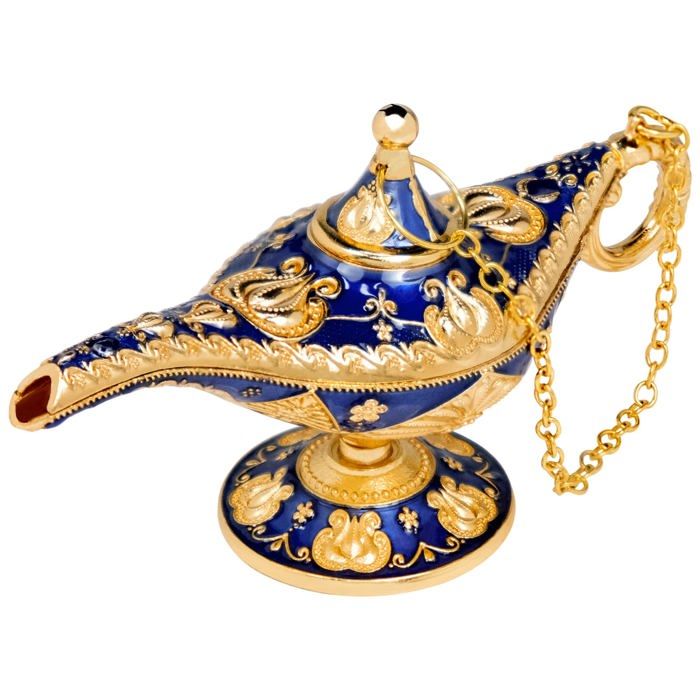 Lampe magique Aladin décoration métal 12x4x6.3cm - relief 3D creux rétro - pour maison bureau Lumiryn