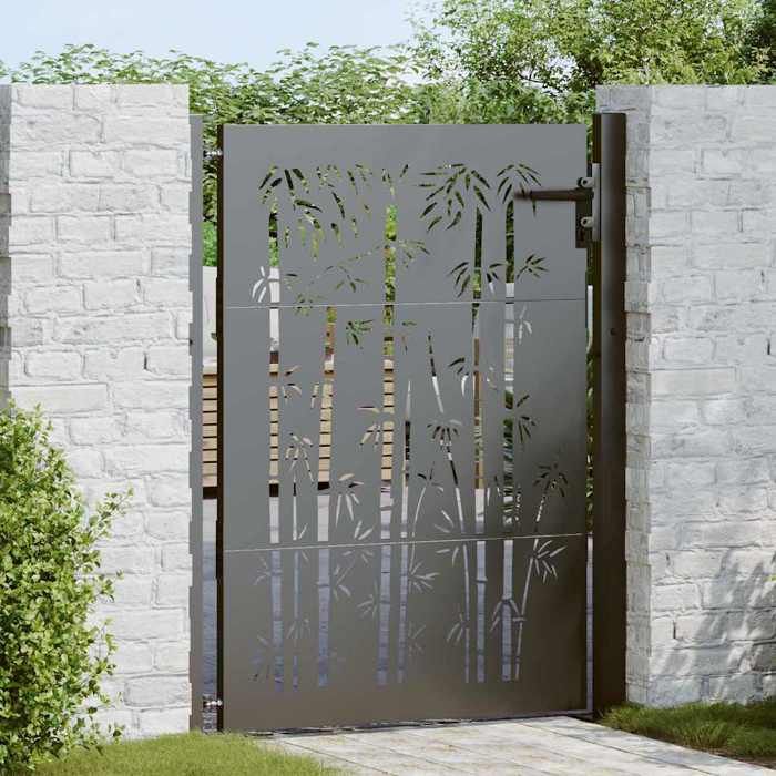 Noir Portillon - Porte de Jardin Noir 110x130 cm Acier enduit de poudre C24583