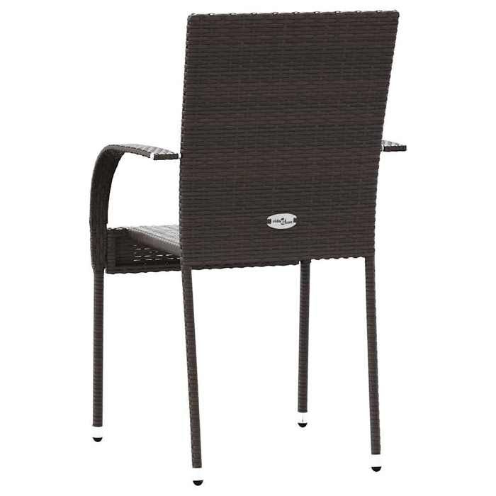 Chaises empilables dextérieur - (lot de 4) - Meuble de Siège - Résine tressée Marron CC933